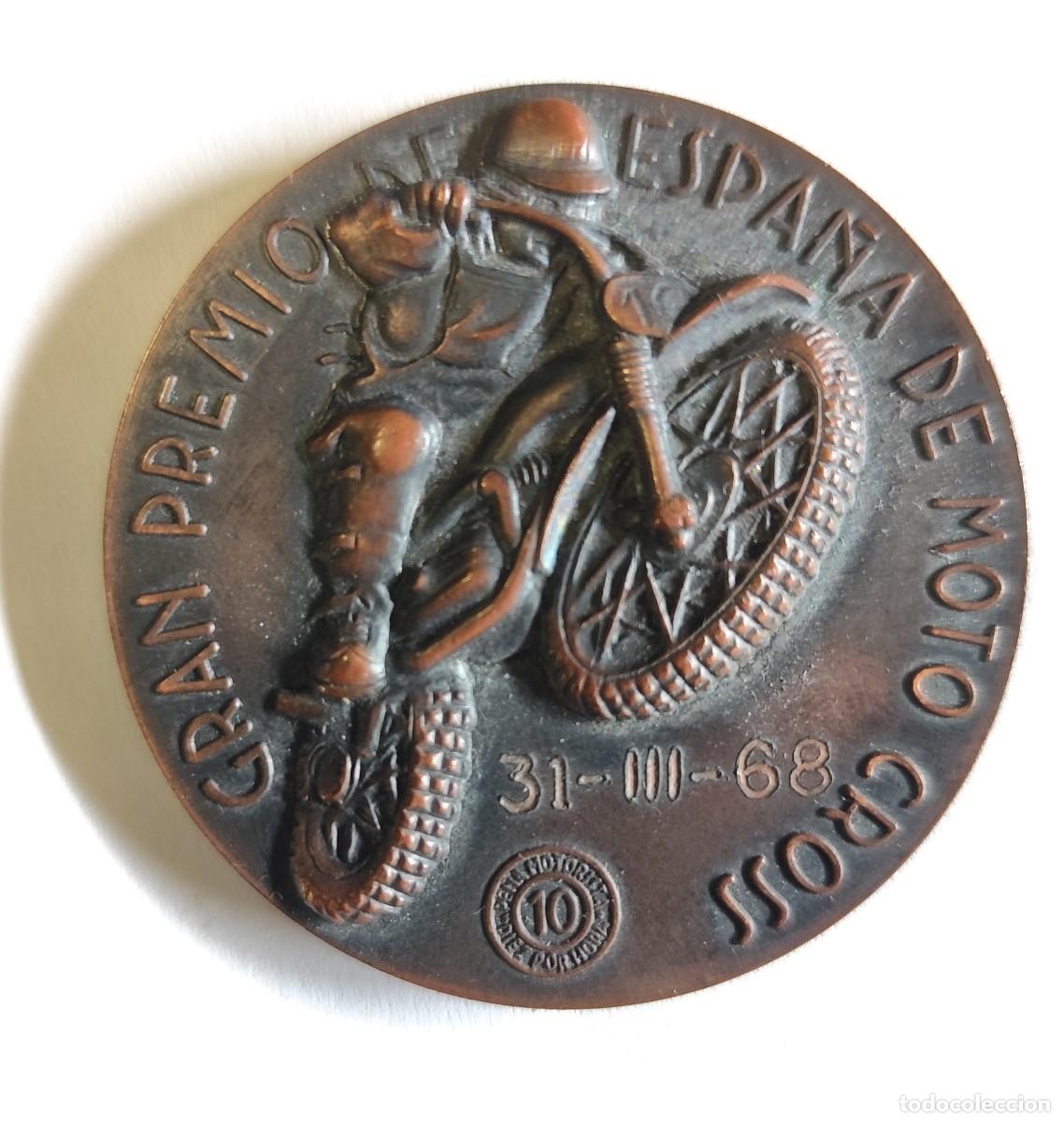 Coleccionismo deportivo: MEDALLA GRAN PREMIO DE ESPA&Ntilde;A MOTO CROSS - A&Ntilde;O 1968 - MANCOMUNIDAD SABADELL TERRASA - MOTOCICLISMO