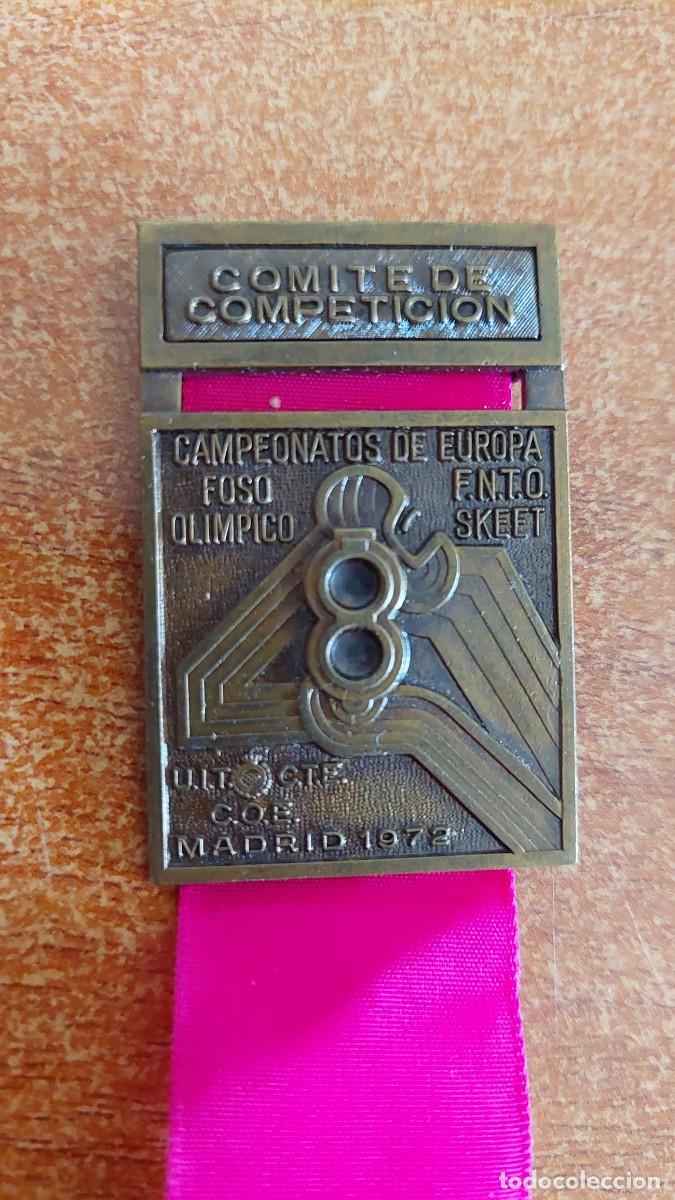 Coleccionismo deportivo: Medalla comite de competici&oacute;n Campeonato de Europa Foso Olimpico Madrid 1972