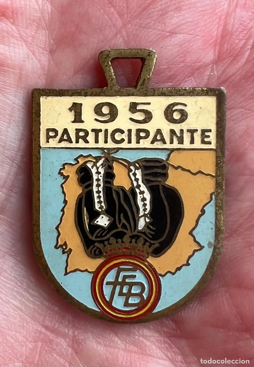 Coleccionismo deportivo: Medalla de participante Campeonato de Espa&ntilde;a de Boxeo 1956 - Federaci&oacute;n Espa&ntilde;ola