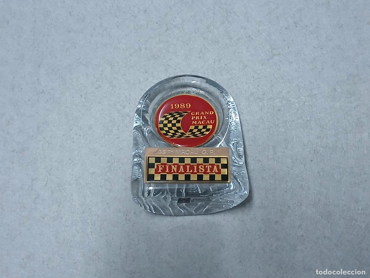 Collectionnisme sportif: Trofeo. Finalista Grand Prix Macao (Macau), 1989, cristal, f&oacute;rmula 3