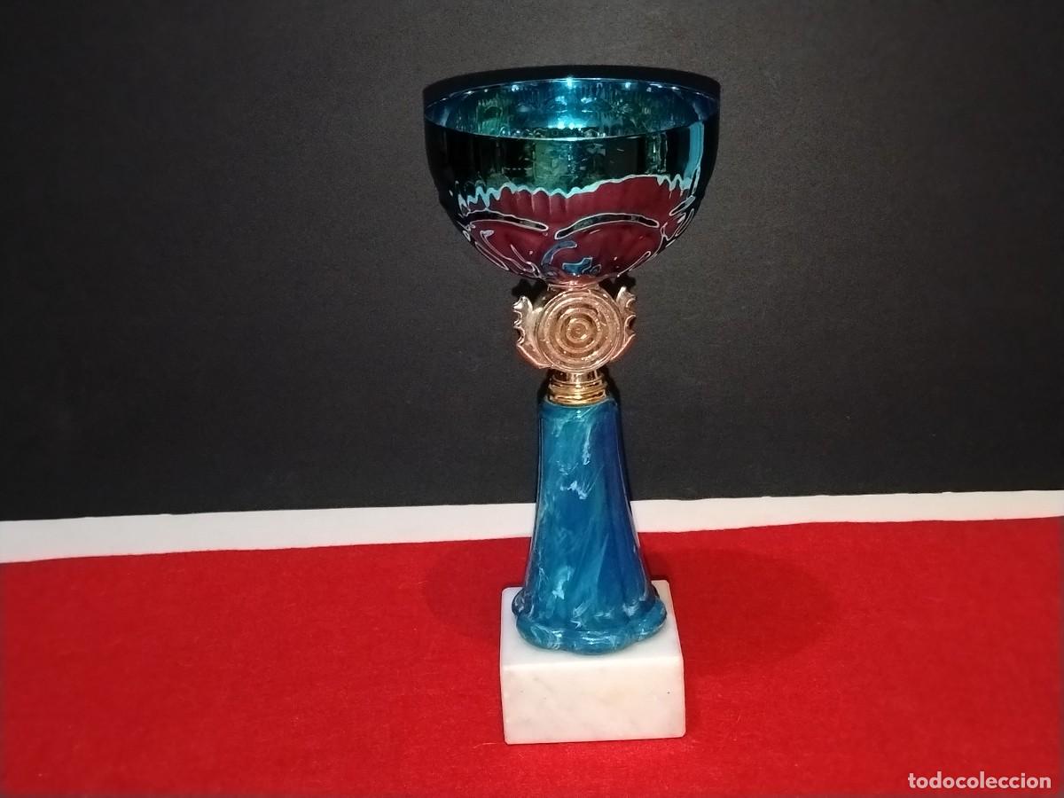 Colecionismo desportivo: COPA DE TROFEO DEPORTIVO COLOR AZUL METALIZADO DISE&Ntilde;OS EXCLUSIVOS