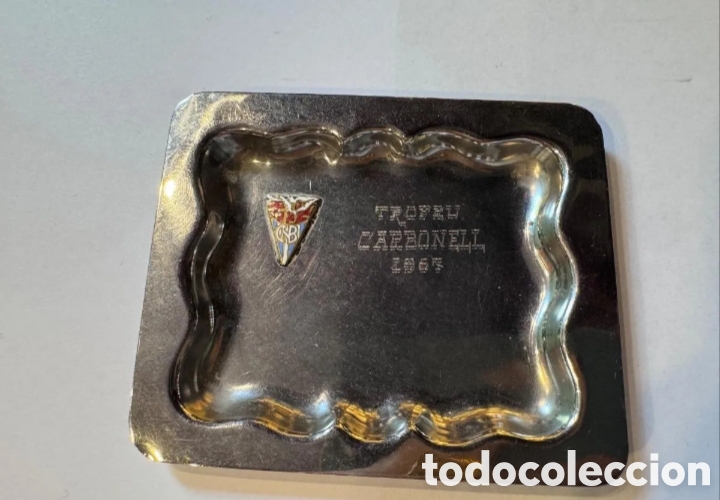Colecionismo desportivo: TROFEU TROFEO CARBONELL CNB CLUB NATACI&Oacute; BARCELONA BANDEJA CON INSIGNIA ESMALTADA