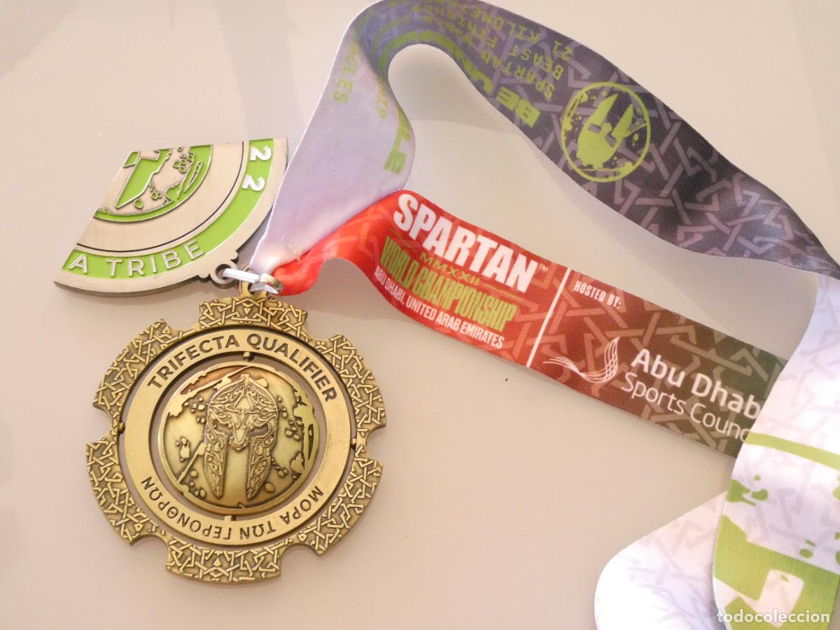 Collezionismo sportivo: GRAN MEDALLA MEDALL&Oacute;N DEPORTE CARRERA ATLETISMO OBST&Aacute;CULOS CROSSFIT SPARTAN WC 2022 ABU DHABI 240GR