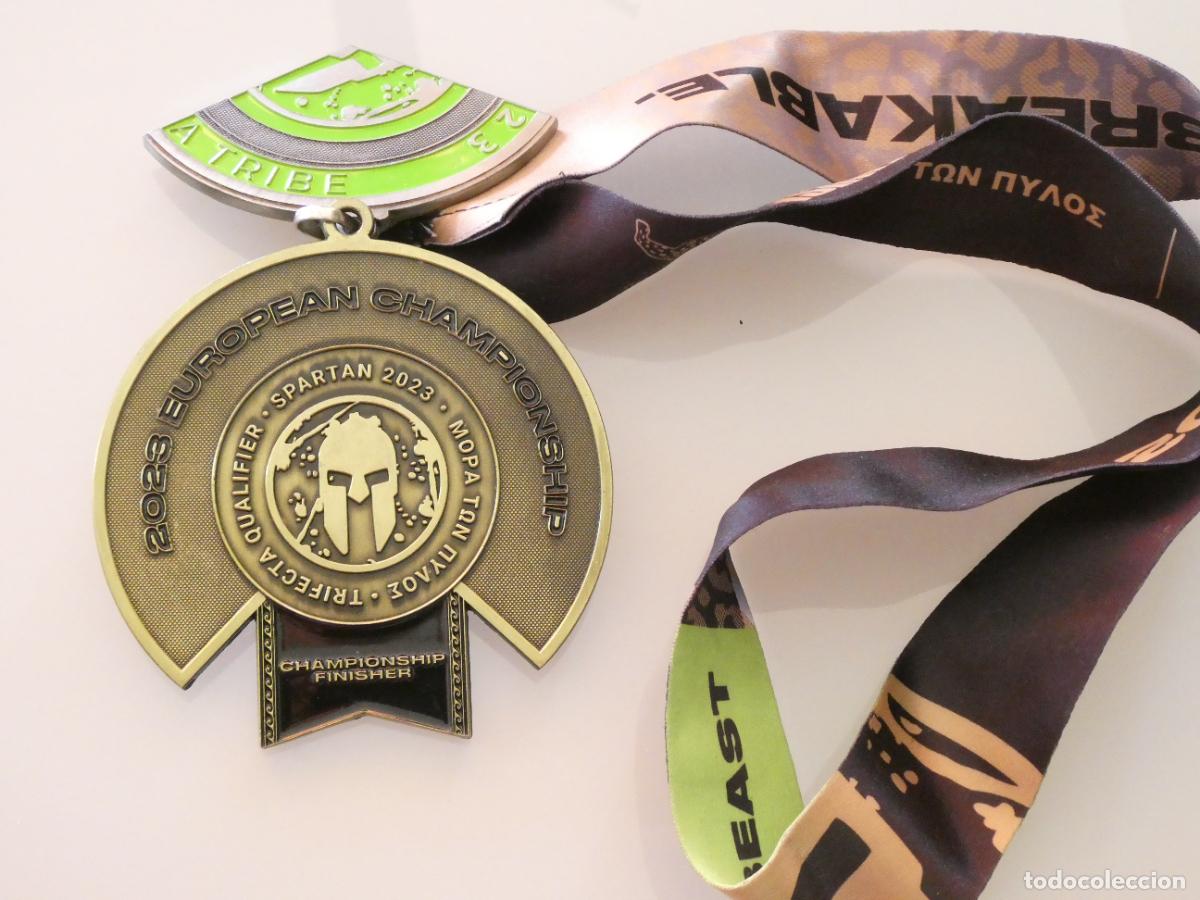 Collezionismo sportivo: GRAN MEDALLA MEDALL&Oacute;N DEPORTE CARRERA ATLETISMO OBST&Aacute;CULOS CROSSFIT SPARTAN EUROPEOS 2023 250GR