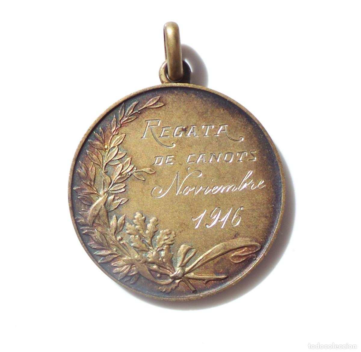 Sammelleidenschaft Sport: MEDALLA DEPORTIVA REAL CLUB MAR&Iacute;TIMO DE BARCELONA. REGATA DE CANOTS NOVIEMBRE 1916.
