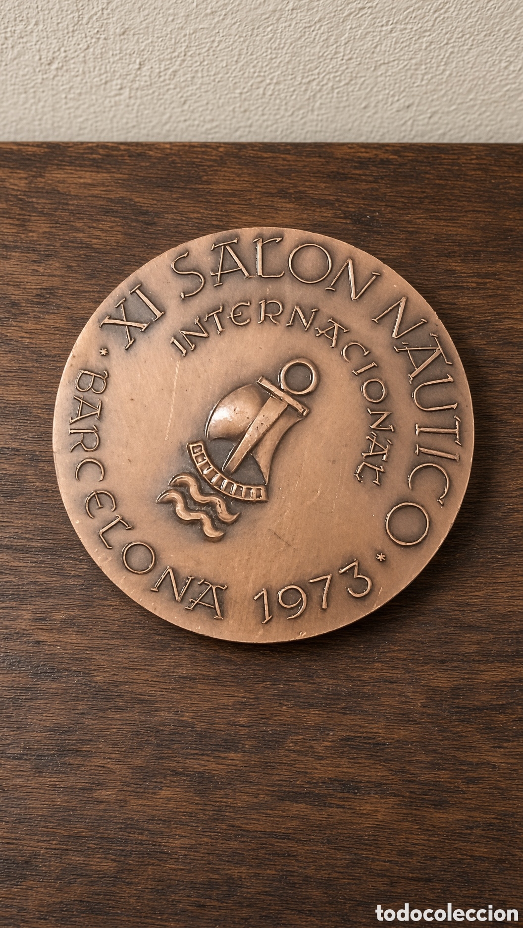 Coleccionismo deportivo: Medalla firmada vallmitjana del XXV Sal&oacute;n N&aacute;utico 1972