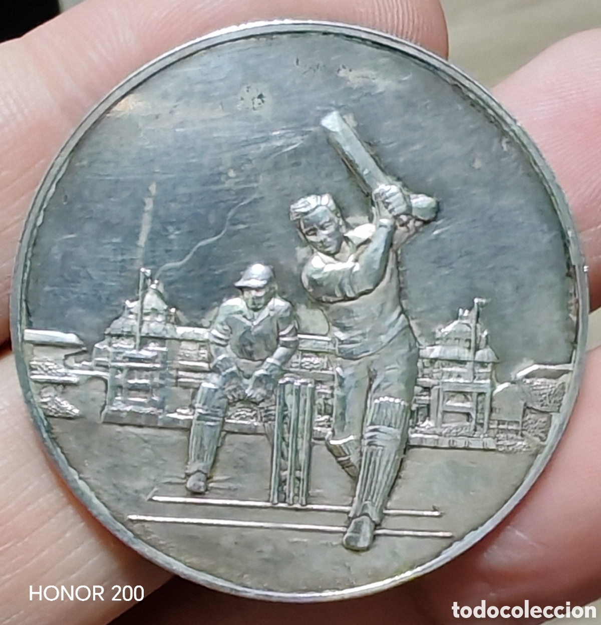 Coleccionismo deportivo: Medalla Cricket - Primer Centenario Reuni&oacute;n de Delegados - 26 gr. Plata. 1873-1973