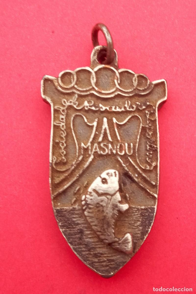 Coleccionismo deportivo: Gran Medalla Antigua Sociedad de Pescadores Deportivos. Masnou. Barcelona.