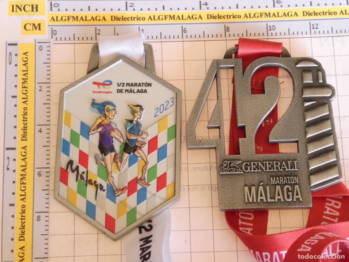 Collectionnisme sportif: 2 MEDALLAS DE ATLETISMO. 1/2 MARAT&Oacute;N M&Aacute;LAGA 2023 Y MARATHON GENERALI. 160GR