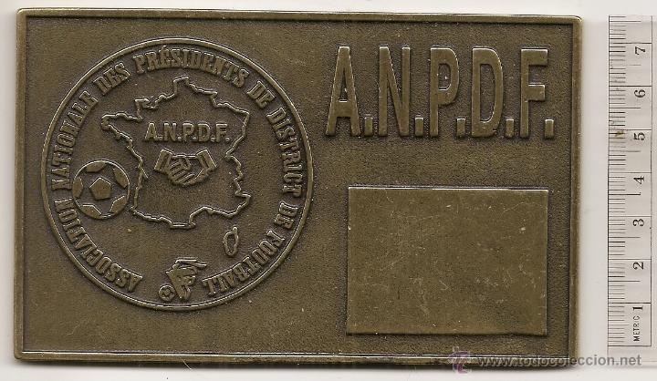 Sports collectibles: Francia. Placa de distritos de f&uacute;tbol ANPDF