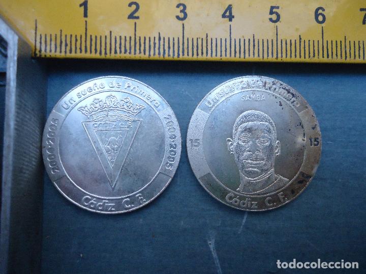 Sammelleidenschaft Sport: moneda 2004 ascenso plata conmemorativa escudo cadiz club de futbol y jugador samba