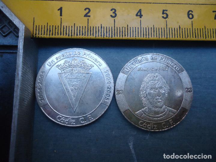 Sammelleidenschaft Sport: moneda 2004 ascenso plata conmemorativa escudo cadiz club de futbol y jugador manolo perez