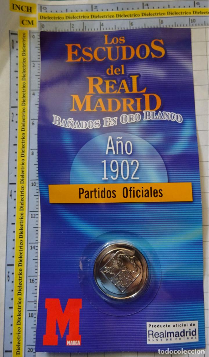 Sammelleidenschaft Sport: MEDALLA MONEDA INSIGNIA. LOS ESCUDOS DEL REAL MADRID CLUB DE F&Uacute;TBOL. ESCUDO 1902. PRECINTADO. 40 GR
