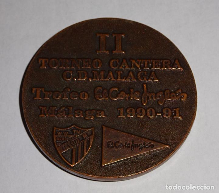 Collectionnisme sportif: MEDALLA MEDALL&Oacute;N DEL II TORNEO CANTERA DEL CLUB DEPORTIVO M&Aacute;LAGA F&Uacute;TBOL. 90 91 1990 1991. 60 GR