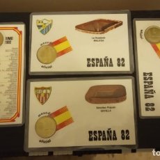 Coleccionismo deportivo: -MONEDA PLASTIFICADA CONMEMORATIVA MUNDIAL ESPAÑA 82 - LOTE DE 4 MONEDAS, NUMISMATICA