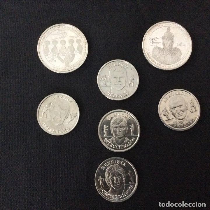 Collezionismo sportivo: MONEDAS, 2 UNIDADES, DE PLATA DEL CENTENARIO DEL REAL MADRID 1902-2002 Y 5 MAS