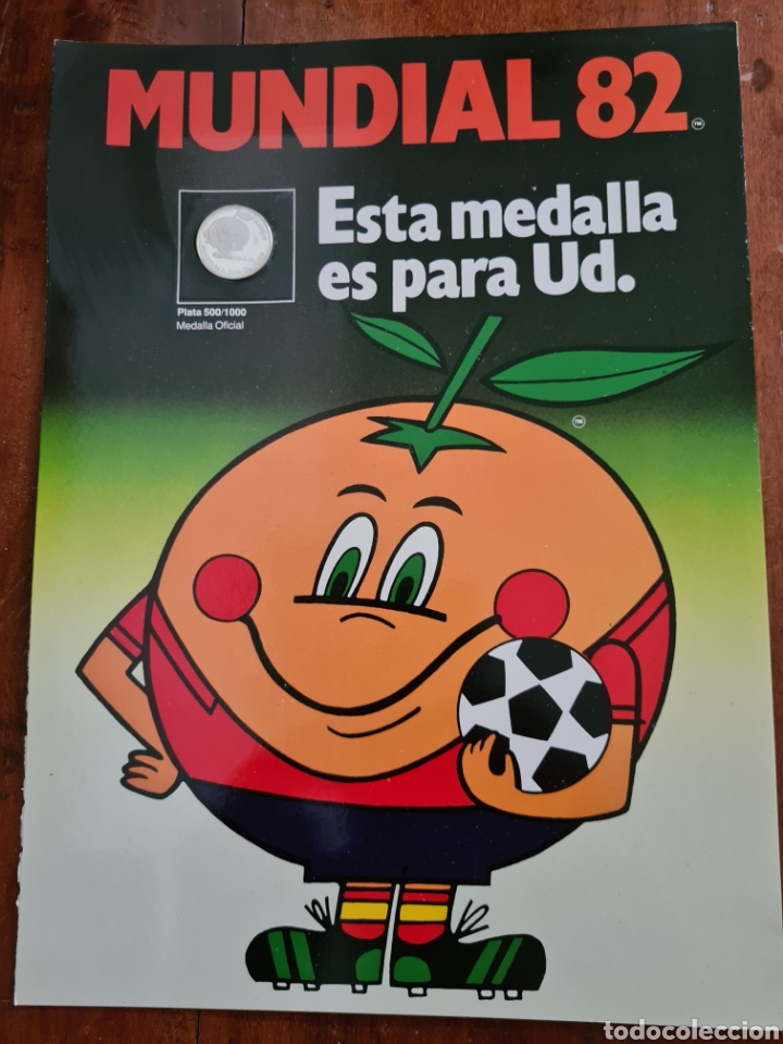 Coleccionismo deportivo: MEDALLA OFICIAL PLATA 500/1000 MUNDIAL ESPA&Ntilde;A 82 NARANJITO