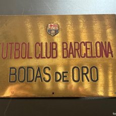 Coleccionismo deportivo: PLACA DEL FÚTBOL CLUB BARCELONA BODAS DE ORO 1949 . ARTIFUTBOL.. Lote 400888844