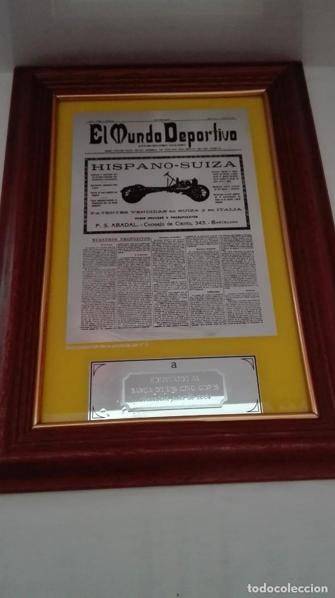 Coleccionismo deportivo: PLACA CONMEMORATIVA AL BAR&Ccedil;A DE LAS CINCO COPAS . - Foto 1