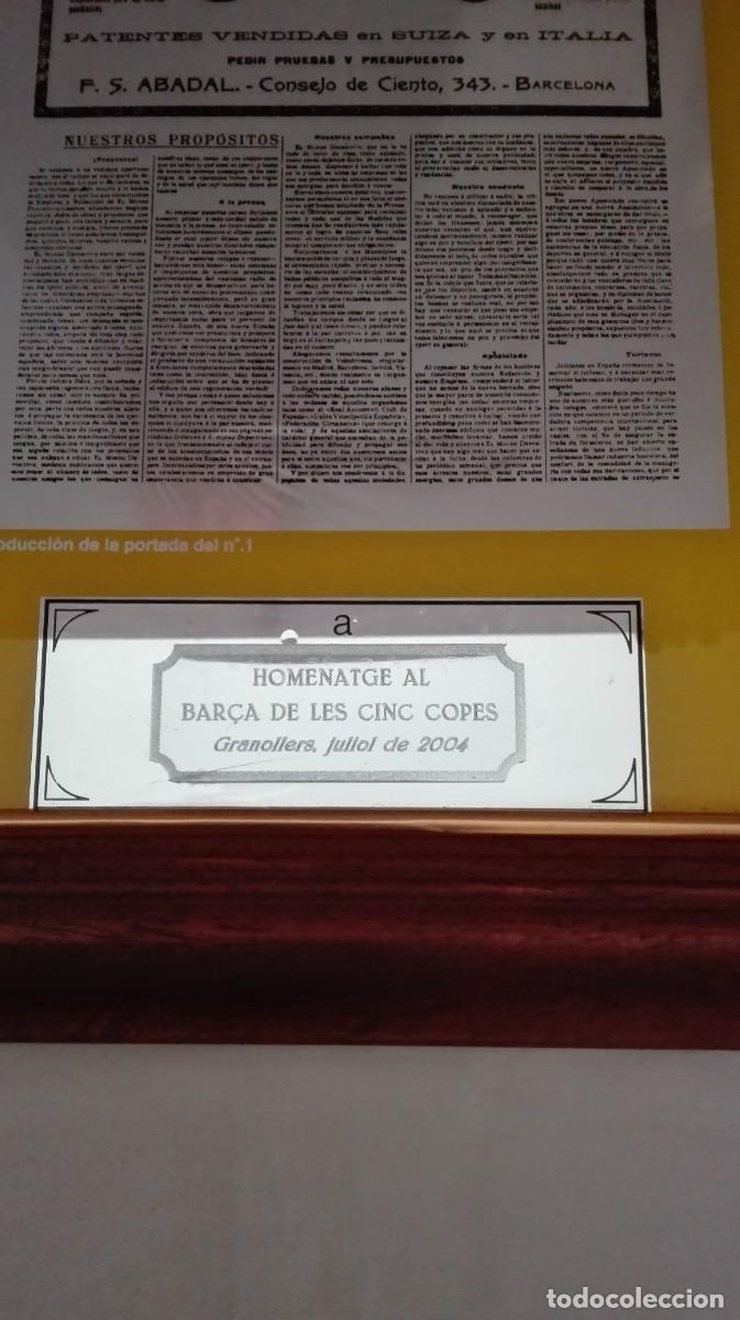 Coleccionismo deportivo: PLACA CONMEMORATIVA AL BAR&Ccedil;A DE LAS CINCO COPAS . - Foto 2