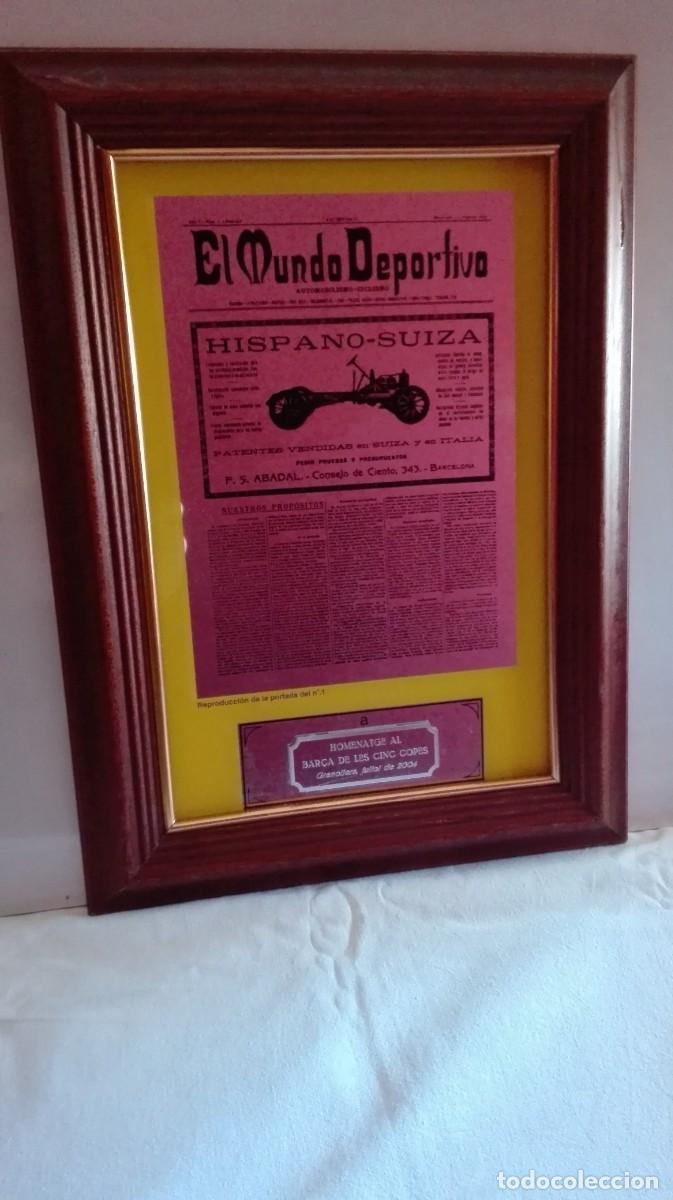 Coleccionismo deportivo: PLACA CONMEMORATIVA AL BAR&Ccedil;A DE LAS CINCO COPAS . - Foto 3