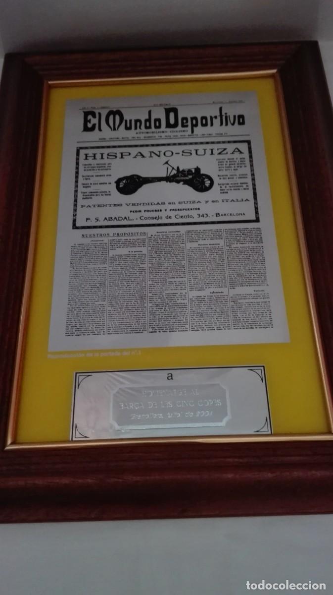 Coleccionismo deportivo: PLACA CONMEMORATIVA AL BAR&Ccedil;A DE LAS CINCO COPAS . - Foto 4