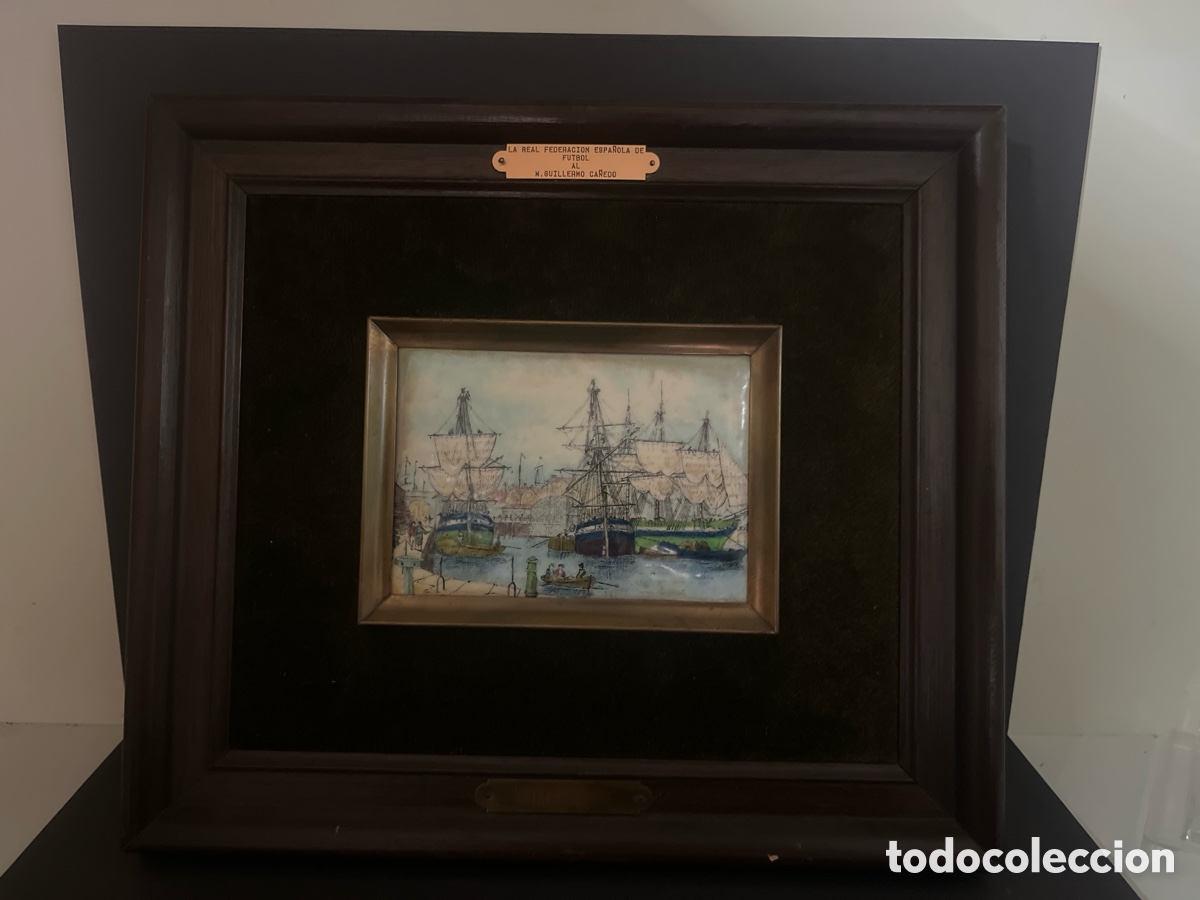 Sports collectibles: FEDERACION MEXICANA FUTBOL GUILLERMO CA&Ntilde;EDO CUADRO OBSEQUIO DE LA FEDERACION ESPA&Ntilde;OLA FUTBOL