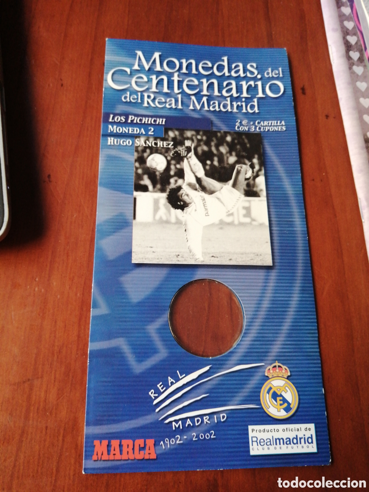 Coleccionismo deportivo: MONEDA DEL CENTENARIO DEL REAL MADRID N &ordm; 2 ( SIN MONEDA) SOLO FICHA