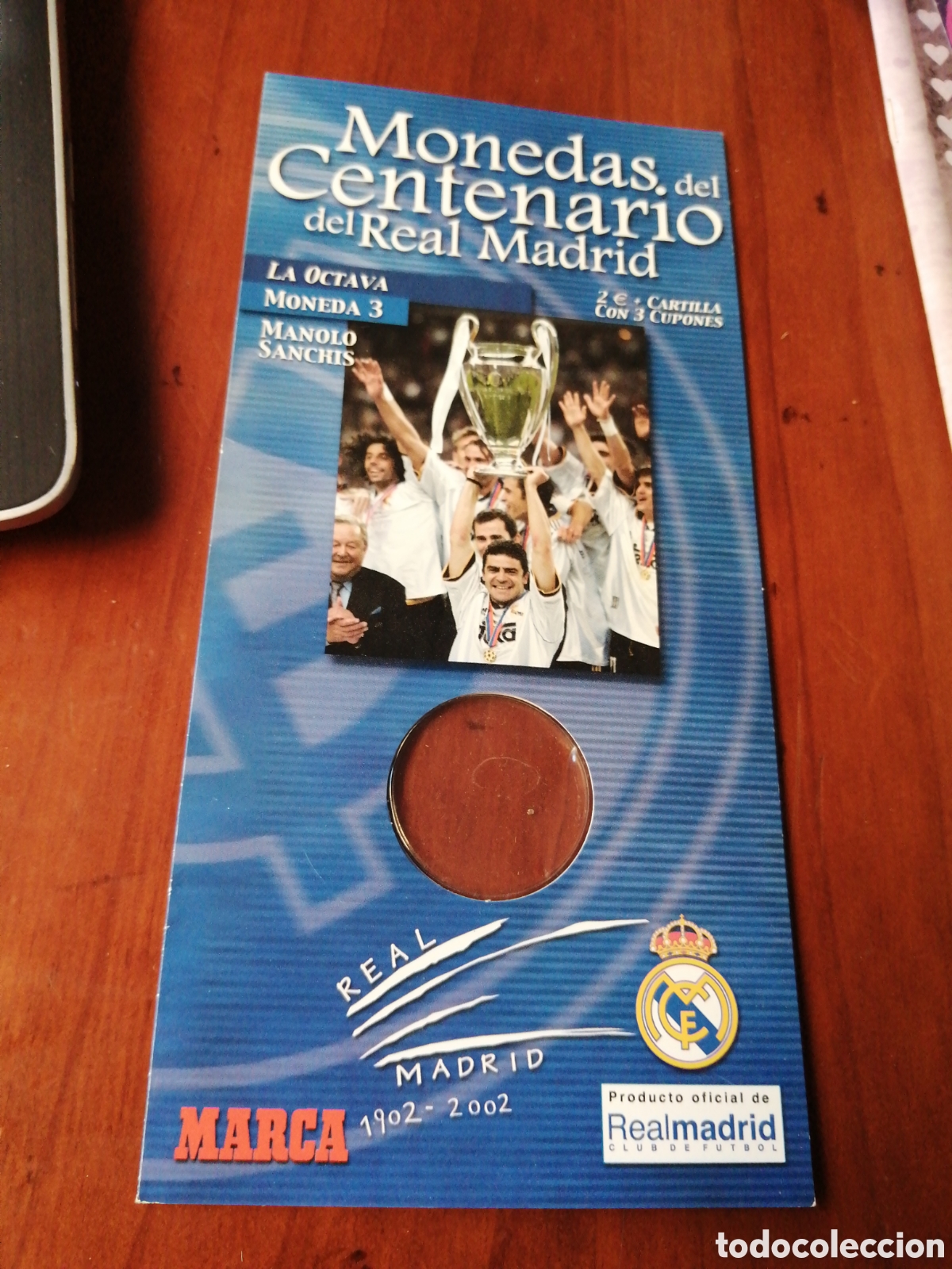 Coleccionismo deportivo: MONEDA DEL CENTENARIO DEL REAL MADRID N &ordm; 3 ( SIN MONEDA) SOLO FICHA