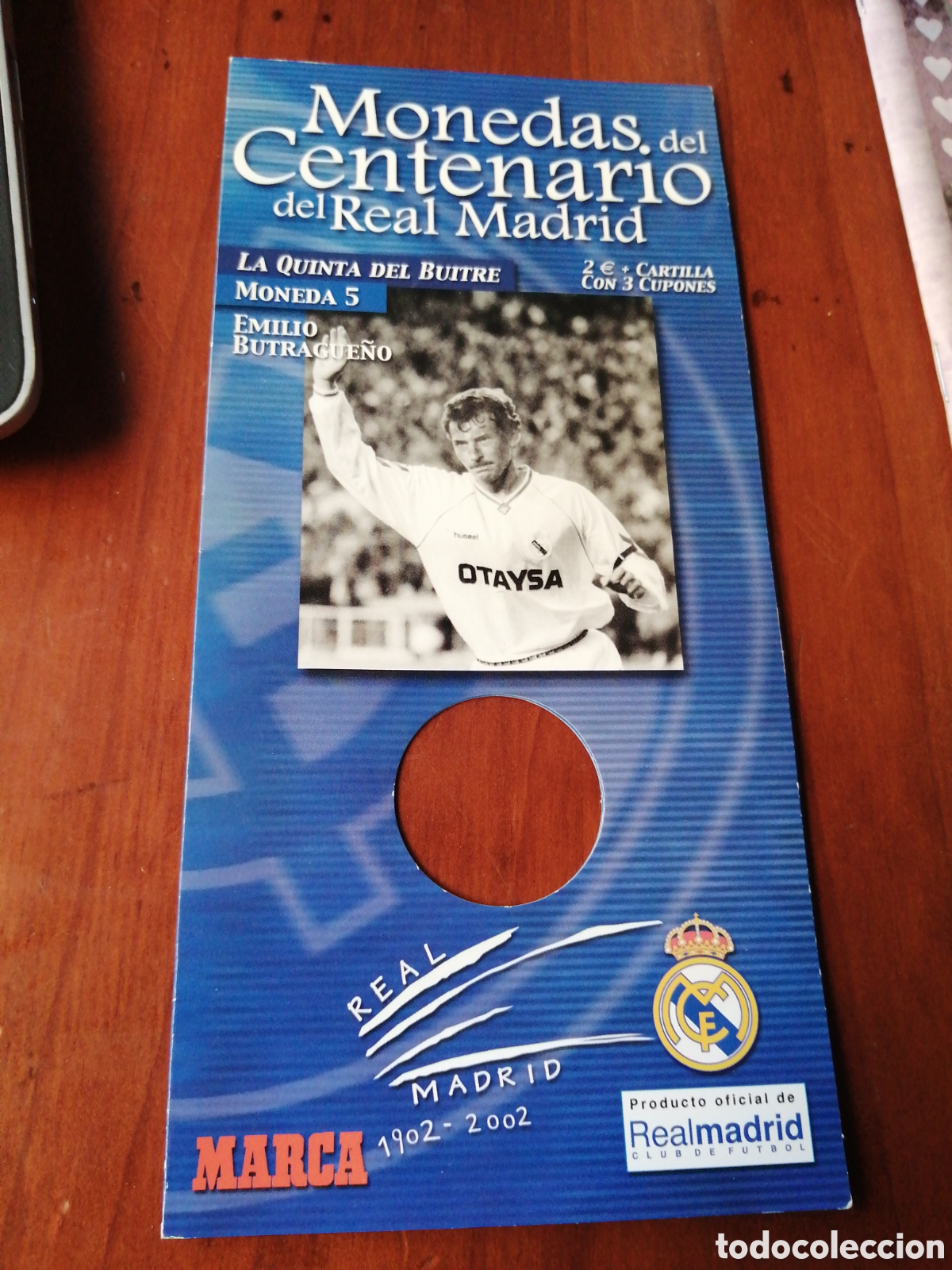 Coleccionismo deportivo: MONEDA DEL CENTENARIO DEL REAL MADRID N &ordm; 5 ( SIN MONEDA) SOLO FICHA
