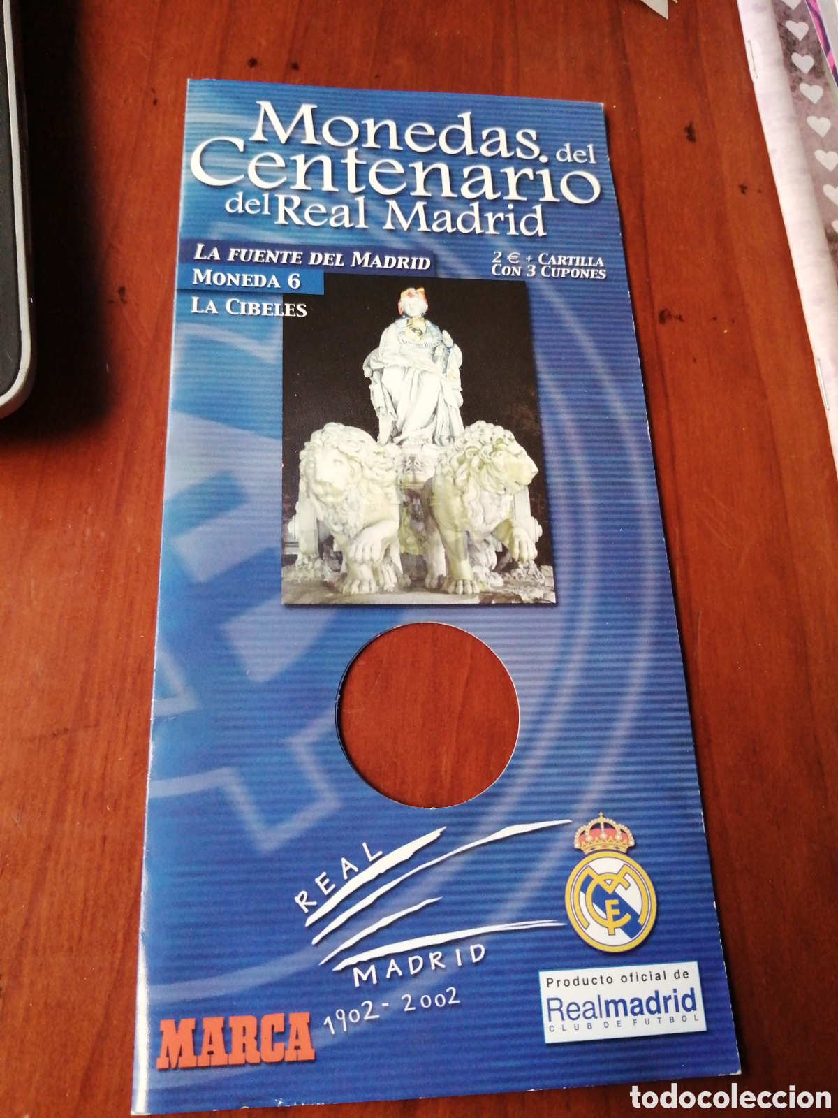 Coleccionismo deportivo: MONEDA DEL CENTENARIO DEL REAL MADRID N &ordm; 6 ( SIN MONEDA) SOLO FICHA