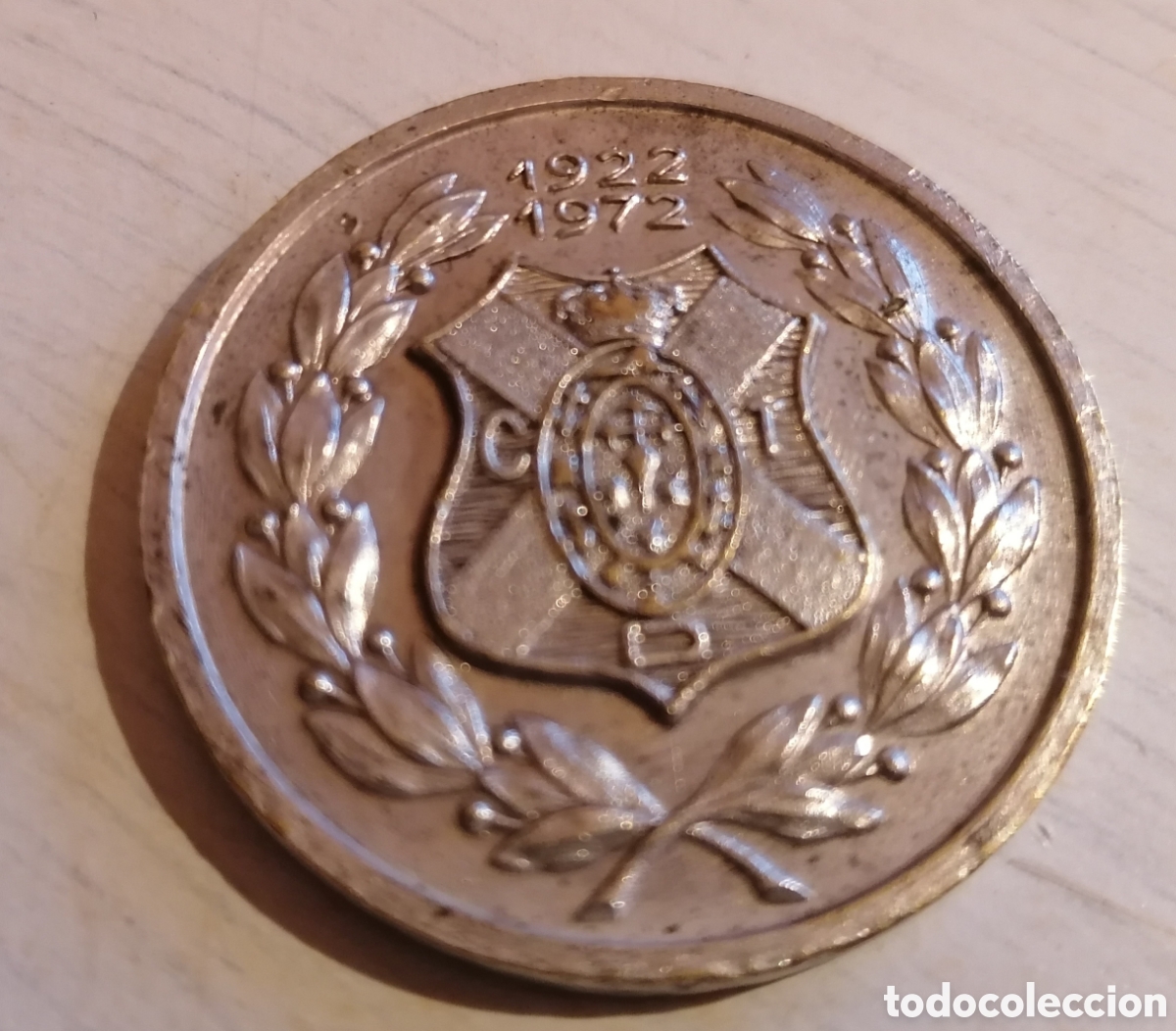 Sammelleidenschaft Sport: Antigua medalla conmemorativa CD TENERIFE, Bodas de Oro - 1922-1972