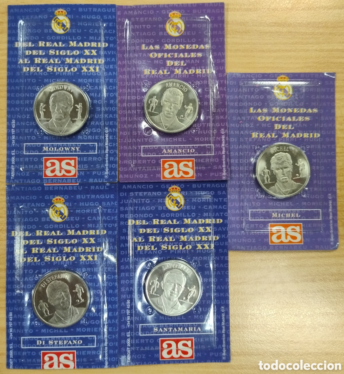 Colecionismo desportivo: Colecci&oacute;n de 30 monedas personajes Real Madrid