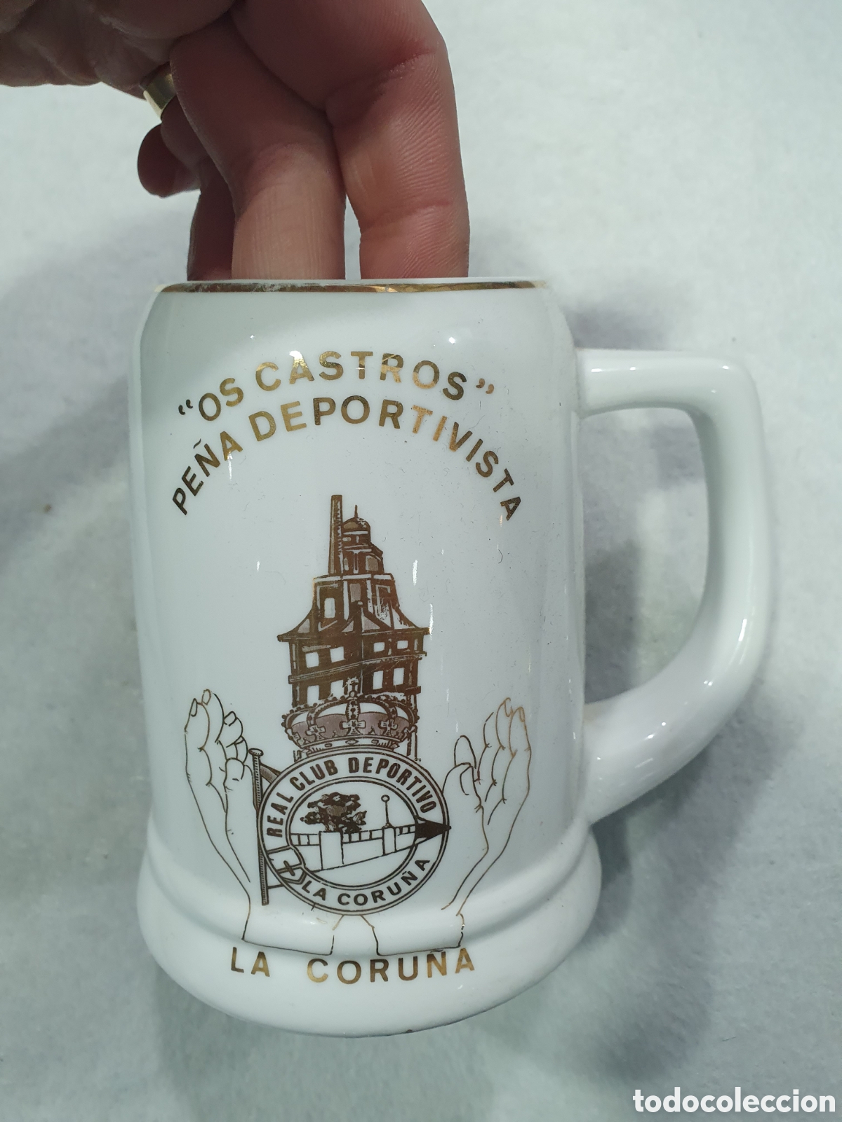 Sammelleidenschaft Sport: Jarra Deportivo La Coru&ntilde;a. Pe&ntilde;a Deportivista Los Castros. (L42)