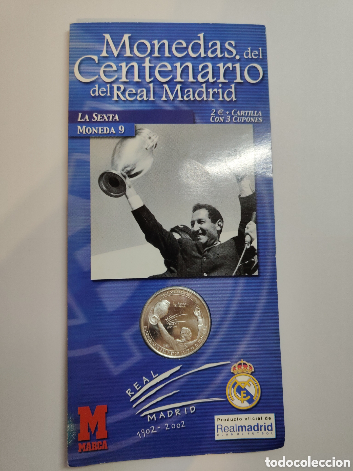 Colecionismo desportivo: centenario del real madrid moneda 9 902-2002 diario marca - car03