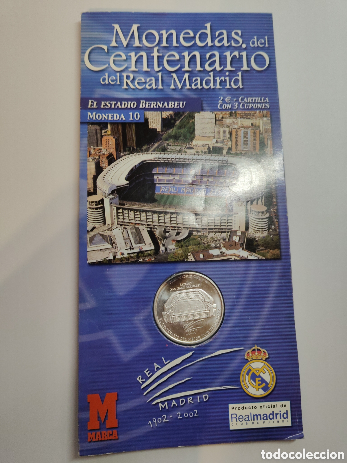 Colecionismo desportivo: centenario del real madrid moneda 10 - 1902-2002 diario marca - car03