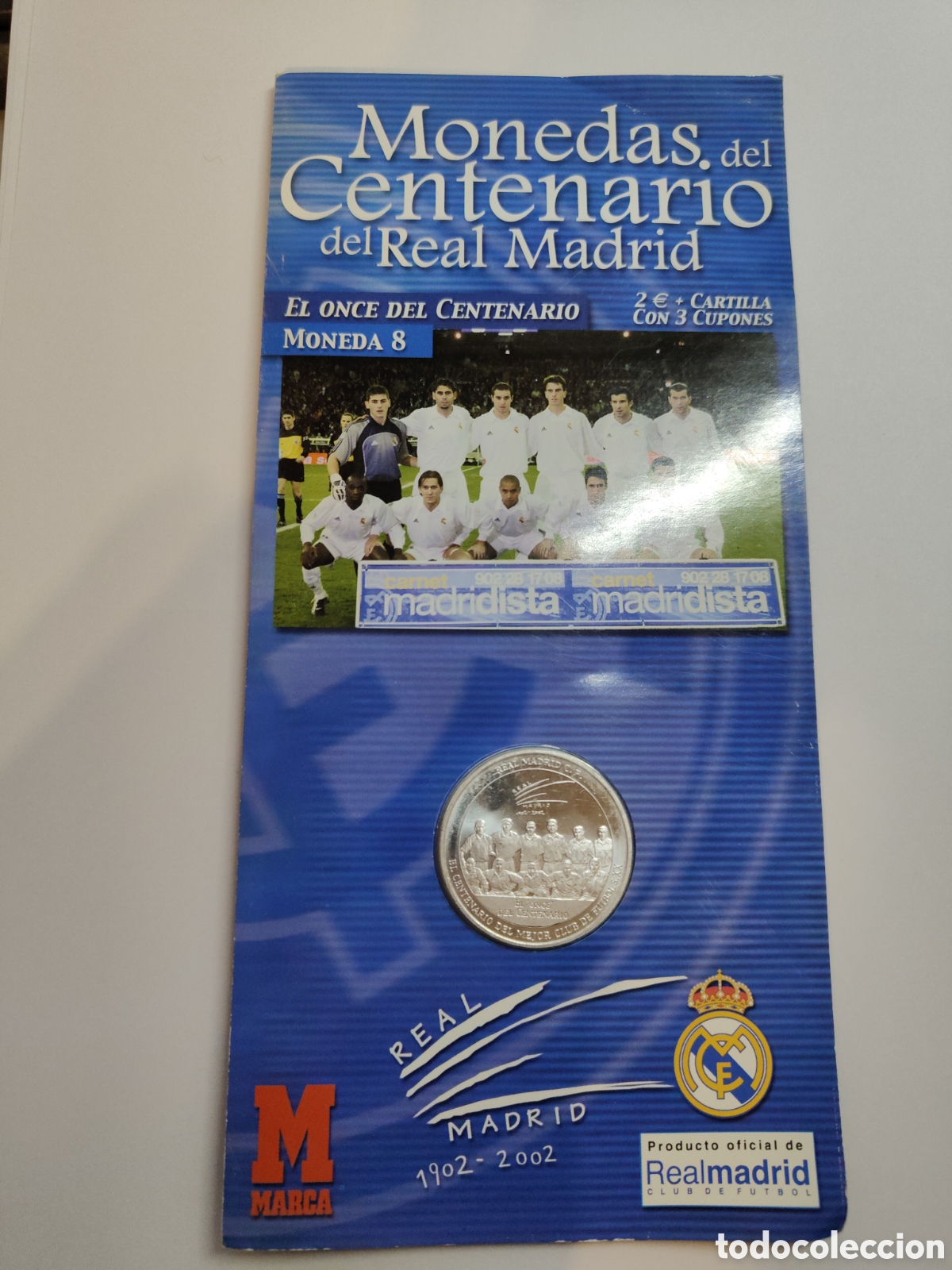 Colecionismo desportivo: centenario del real madrid moneda 8 - 1902-2002 diario marca - car03