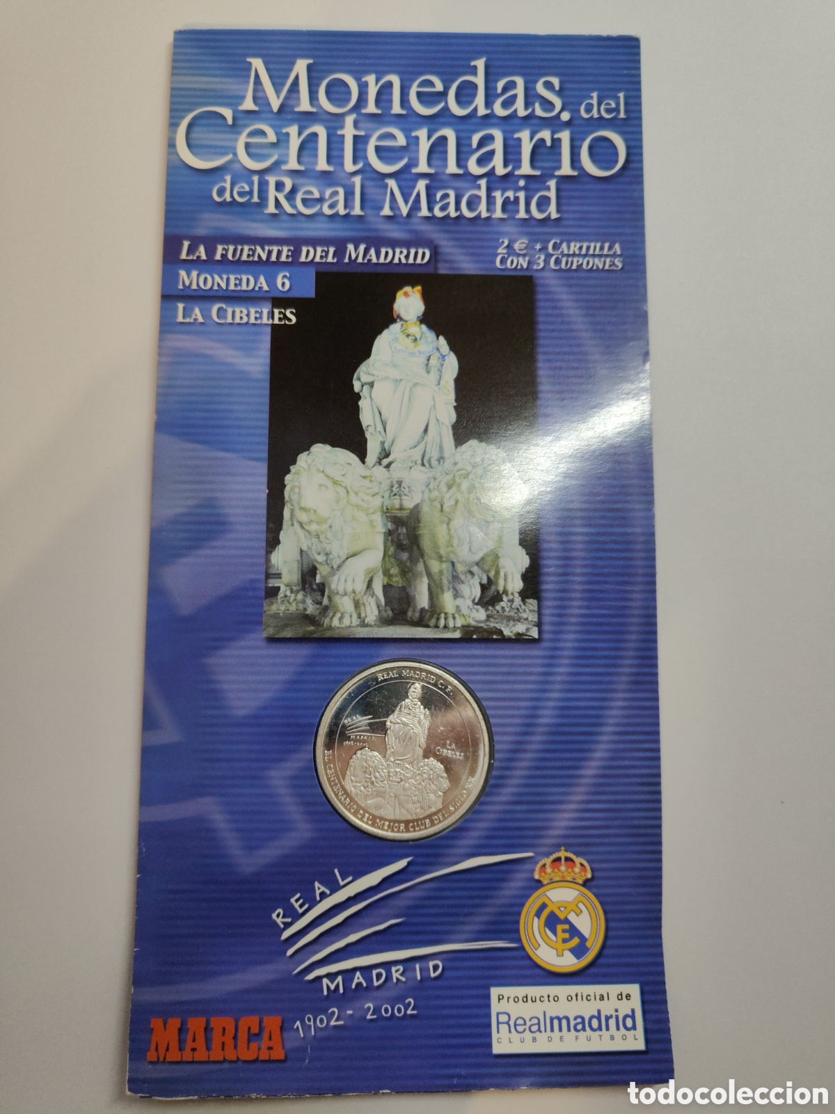 Colecionismo desportivo: centenario del real madrid moneda 6 - 1902-2002 diario marca - car03