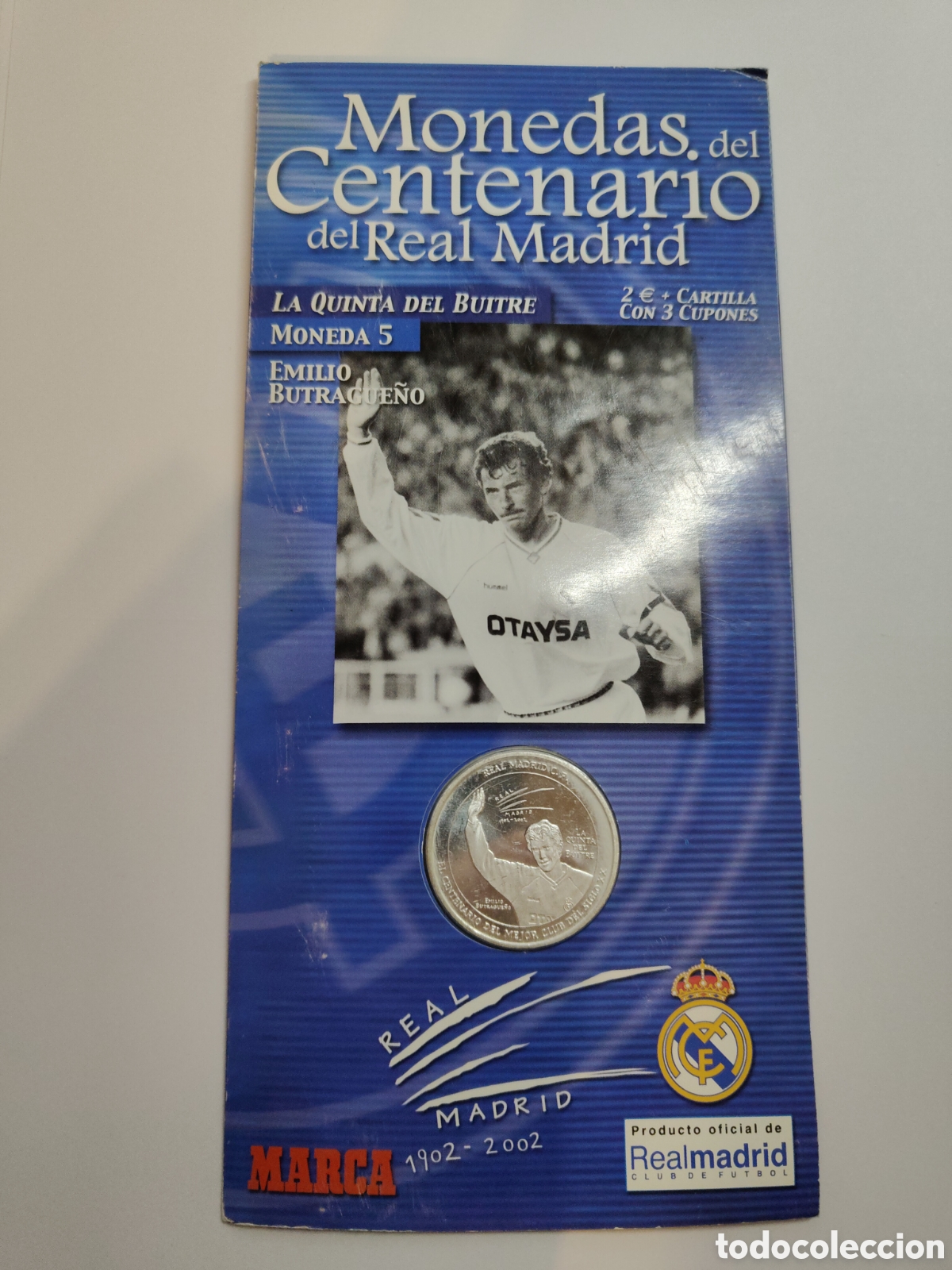 Colecionismo desportivo: centenario del real madrid moneda 5 - 1902-2002 diario marca - car03