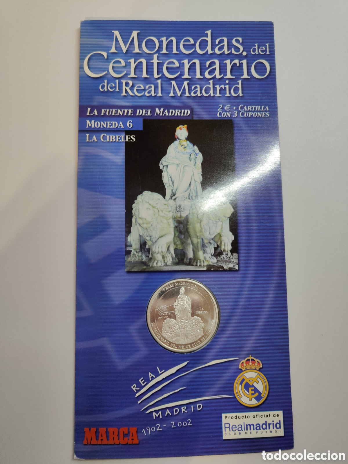Colecionismo desportivo: centenario del real madrid moneda 6 - 1902-2002 diario marca - car03