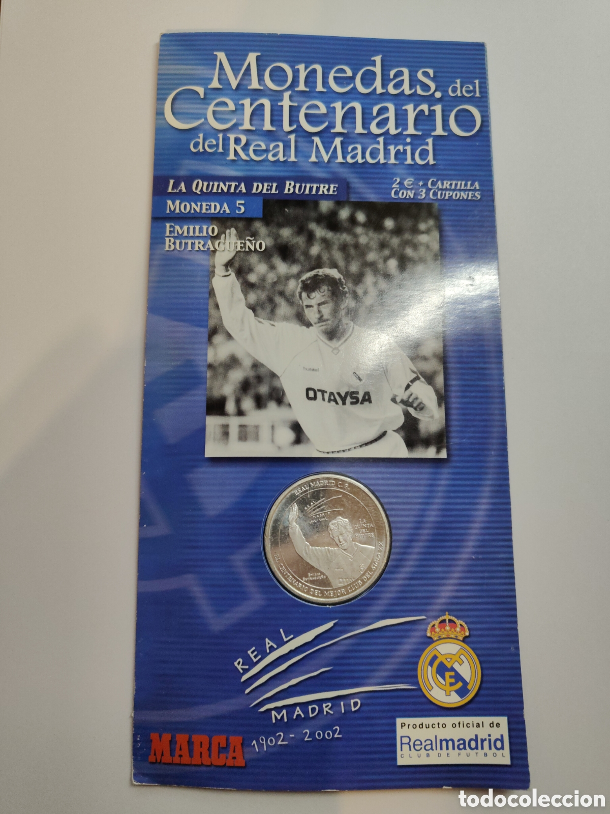 Colecionismo desportivo: centenario del real madrid moneda 5 - 1902-2002 diario marca - car03