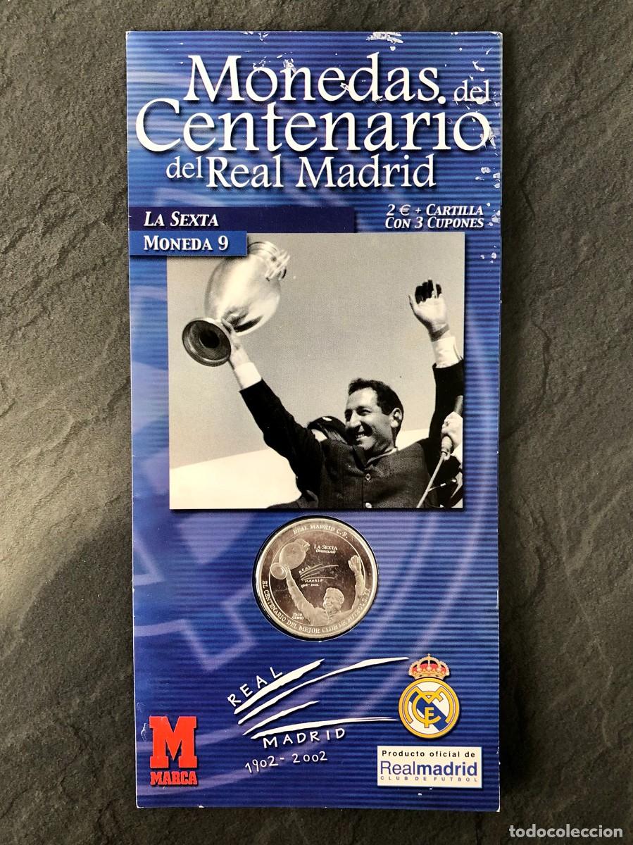 Coleccionismo deportivo: Moneda Ba&ntilde;ada en Plata. Centenario. Real Madrid. Paco Gento. Sexta Copa de Europa. Bruselas