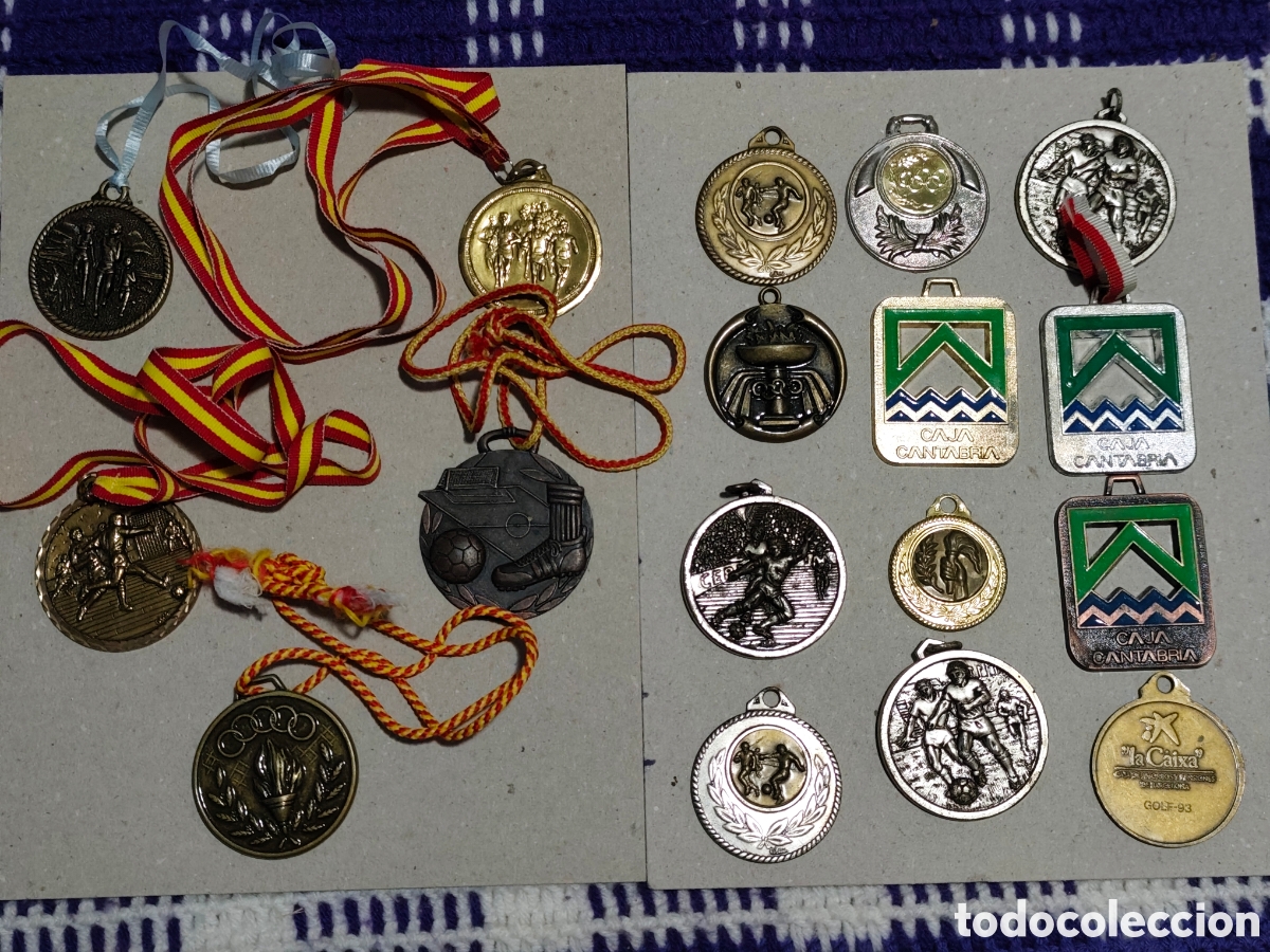 Coleccionismo deportivo: 17 medallas deportivas variadas f&uacute;tbol, atletismo, golf...