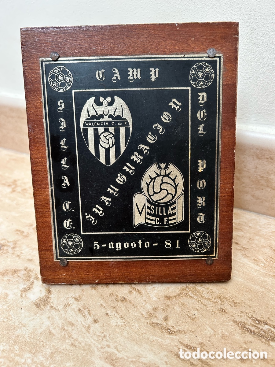 Coleccionismo deportivo: Placa de inauguraci&oacute;n campo de f&uacute;tbol Camp del port