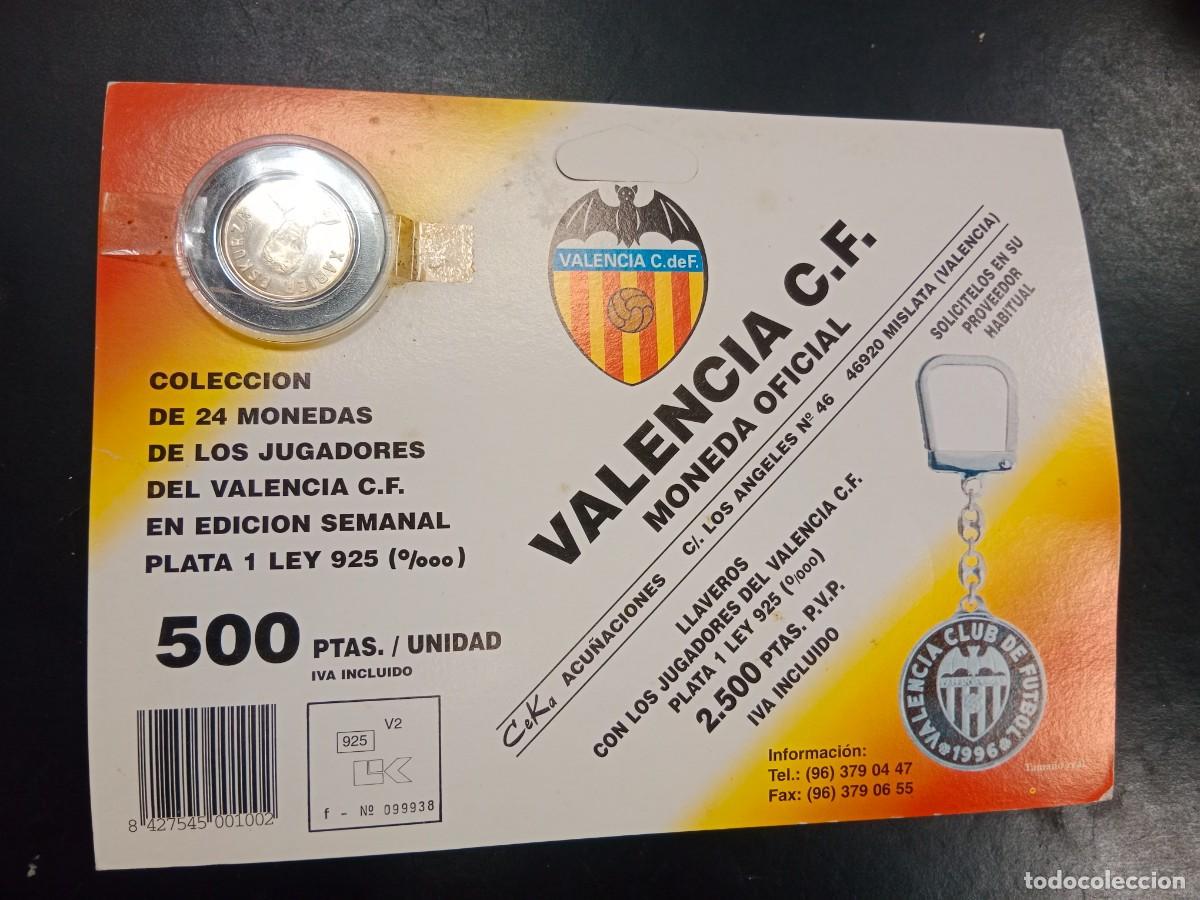 Coleccionismo deportivo: MONEDA MEDALLA EN PLATA DE LEY BLISTER ORIGINAL CK COLECCION JUGADORES VALENCIA CF XABIER ESKURZA