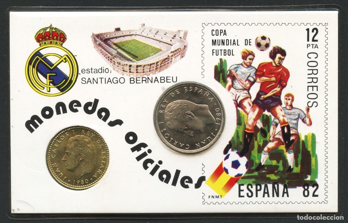Colecionismo desportivo: MONEDAS, CARNET CONMEMORATIVO, COPA DEL MUNDO DE F&Uacute;TBOL, ESTADIO BERNAB&Eacute;U, 1982