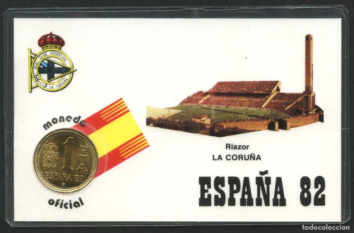Colecionismo desportivo: MONEDA, CARNET CONMEMORATIVO, COPA DEL MUNDO DE F&Uacute;TBOL, LA CORU&Ntilde;A, 1982