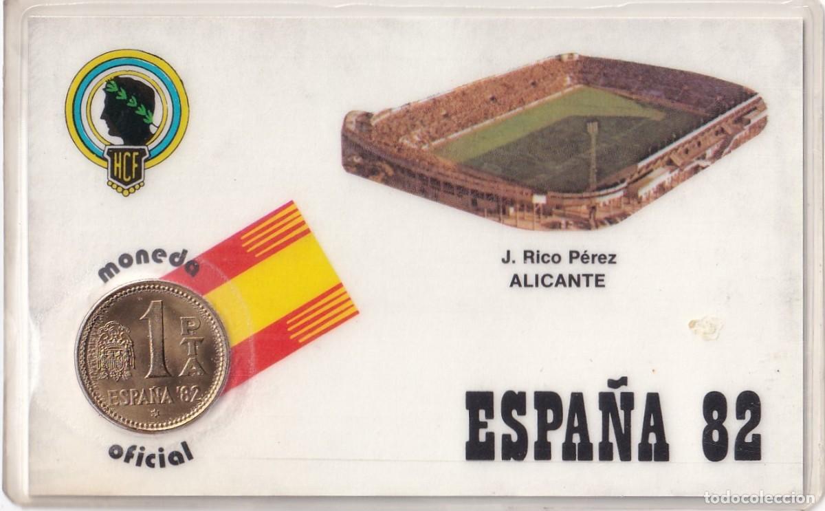 Colecionismo desportivo: MONEDA OFICIAL CONMEMORATIVA MUNDIAL F&Uacute;TBOL ESPA&Ntilde;A 82 ESTADIO J RICO P&Eacute;REZ. ALICANTE