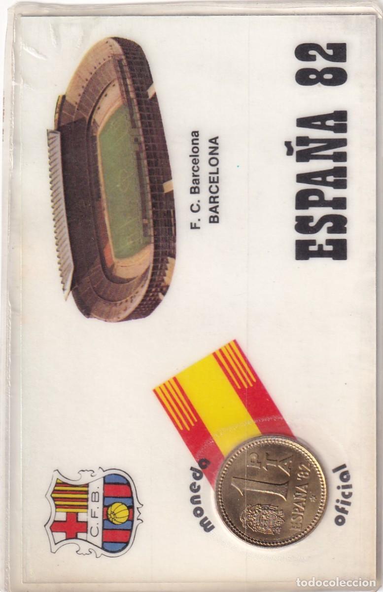 Colecionismo desportivo: MONEDA OFICIAL CONMEMORATIVA MUNDIAL F&Uacute;TBOL ESPA&Ntilde;A 82 ESTADIO FC. BARCELONA.