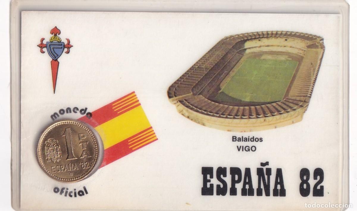 Colecionismo desportivo: MONEDA OFICIAL CONMEMORATIVA MUNDIAL F&Uacute;TBOL ESPA&Ntilde;A 82 ESTADIO BALAIDOS. VIGO.